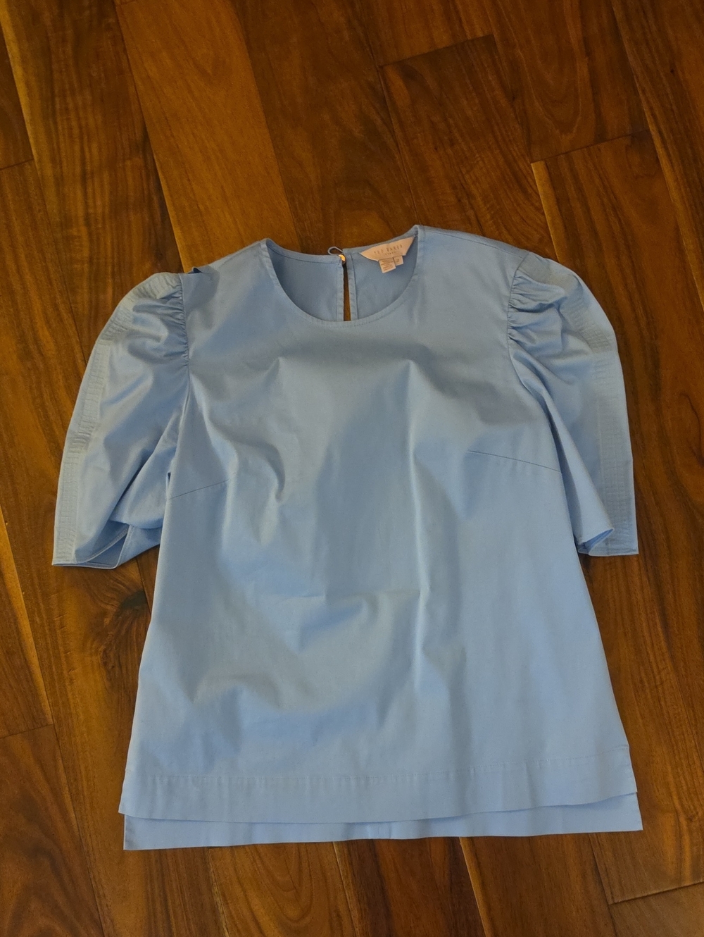 Ted Baker Light Blue Puff Sleeve Blouse